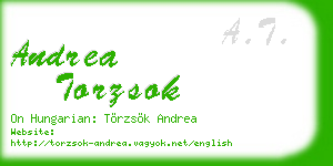 andrea torzsok business card
