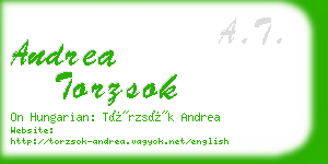 andrea torzsok business card